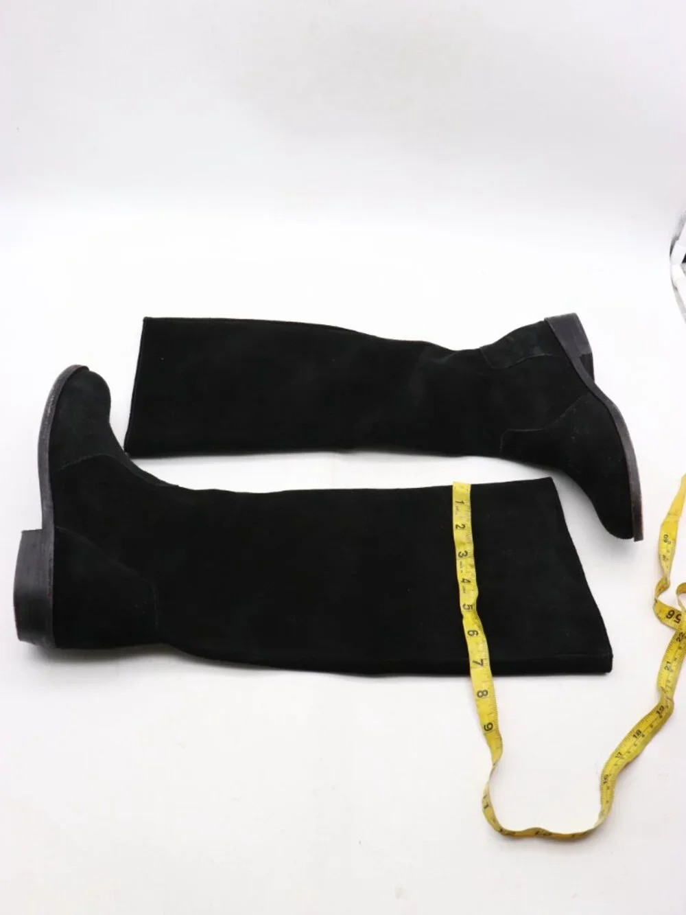 ANOUK Black Suede Leather Women’s Size 9 Knee Tall Side Zip Low Heel Boots